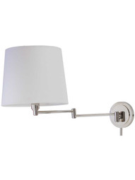 Townhouse Swing-Arm Wall Lamp in Polished Nickel.
